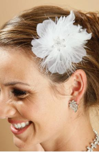 Feather and Crystal hair accessory