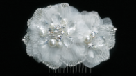 Double Flower White or Ivory Hair Comb