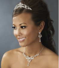 Beautiful Silver Crystal Bridal Jewelry Set