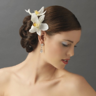 Delicate orchid flower hair pin