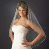 Single Layer Fingertip Length Bridal Wedding Veil